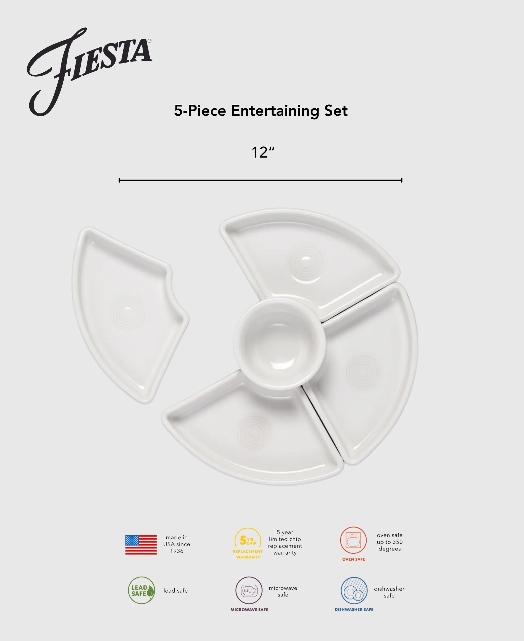 Vibrant 5-Piece Mixed Colors Entertaining Set 8 1/5 Inch - Image 5